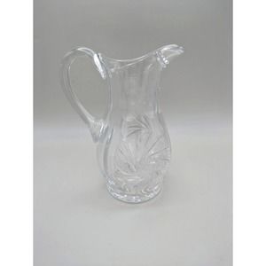 Vintage 18 oz Eleanor American Cut crystal pitcher, hobstars pinwheels cut glass